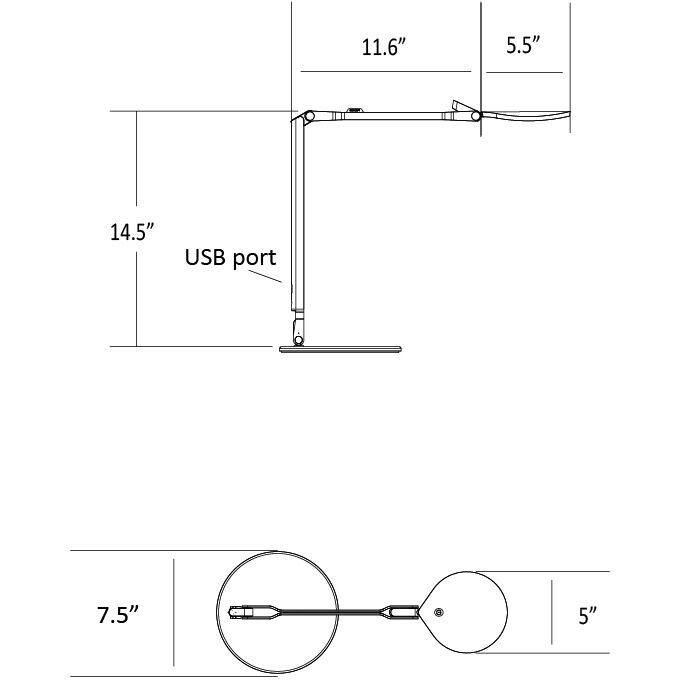Splitty Reach 14.5 inch 7.00 watt Silver Desk Lamp Portable Light